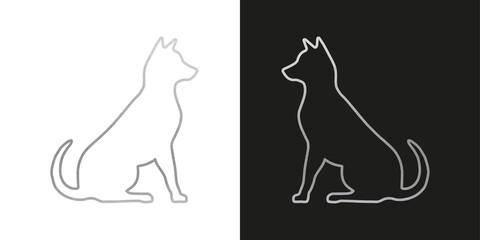 Silver Dog Shape - Isolated Dog Silhouette
