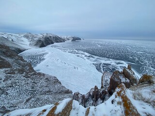 snow covered mountains