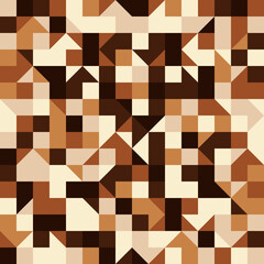 Retro tiles of coffee color. Vector with brown ornament of convex shapes, rough decor with a coffee motif. Minimal and seamless coffe tiles.