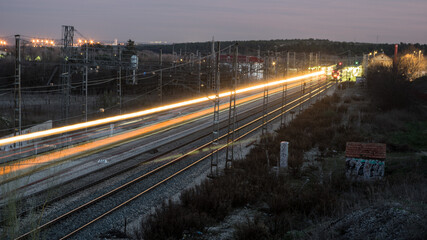 Lightpainting on the train tracks.