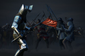 Fototapeta premium Warrior - Medieval Battle Scene