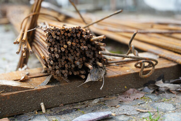 armature. building materials. photo during the day. photo during the day.