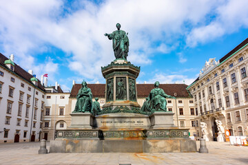 Fototapeta na wymiar Kaiser Franz I monument in the courtyard of Hofburg palace, Vienna, Austria
