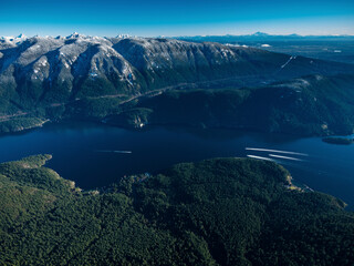 Obraz premium Stock Aerial Photo of Indian Arm and Belcarra Park, Canada
