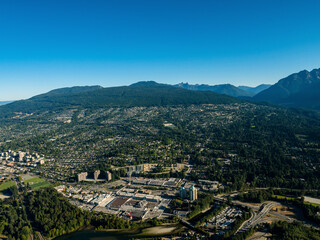 Stock aerial photo of Park Royal and West Vancouver BC, Canada