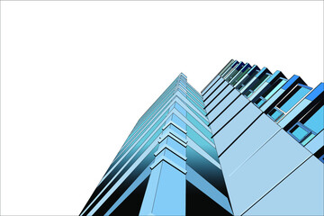 office building in blue