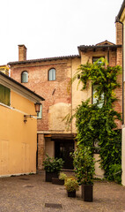 Fototapeta na wymiar View on the Casa dei Brittoni, medieval architecture, Treviso - Italy