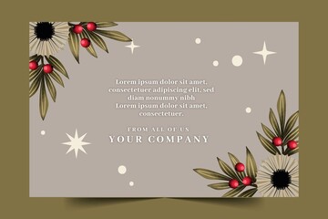 watercolor business christmas card abstract design vector illustration