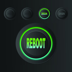 REBOOT; button; Green; illuminated; LED; illustration; power; push; vector; restart; trouble; error; BIOS; memory; startup; problems; boot; slow; start from scratch; repair; clear; messed up; Windows