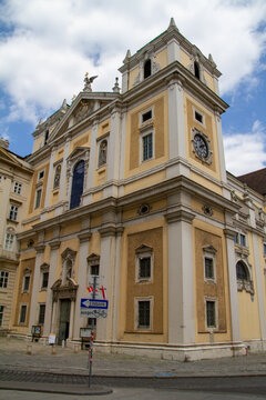 Vienna, Austria, July 24, 2021. The Schottenkirche, Scots Church, is a parish church in Vienna attached to the Schottenstift, founded by Scottish Hiberno Benedictine monks in the 12th century