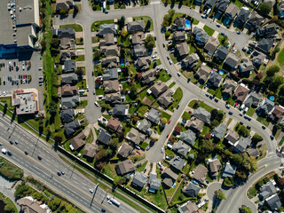 Stock aerial photo of Pitt Meadows Housing, Canada