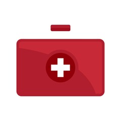 Obraz premium First medical aid kit icon flat isolated vector