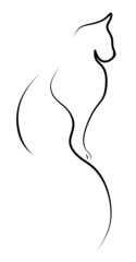 
Silhouette of a cat. Contour cat. Cat logo.