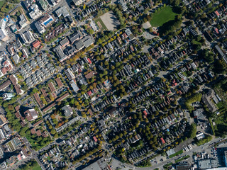 Fototapeta premium Stock aerial photo of Mount Pleasant Vancouver, Canada