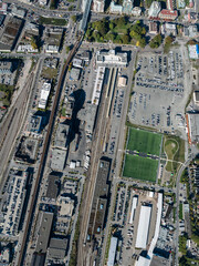 Stock aerial photo of Terminal Avenue Vancouver, Canada
