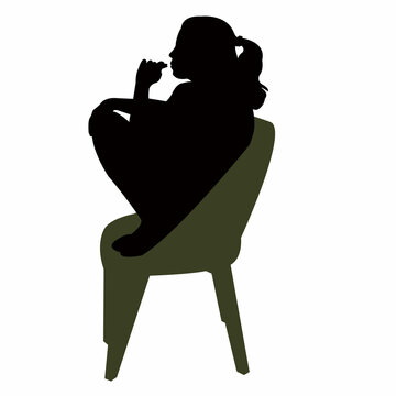 recommend clip art: a girl sitting body silhouette vector
