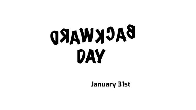 Animated banner celebrating Backward Day on January 31st.