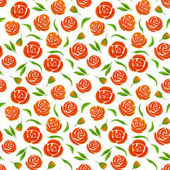 Flower pattern. A description of nature for flawless printing, textiles, wallpapers or wrapping paper with watercolors on a white background.