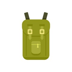 Obraz premium Safari hunting backpack icon flat isolated vector