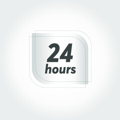 Black and white 24-hour veneer icon