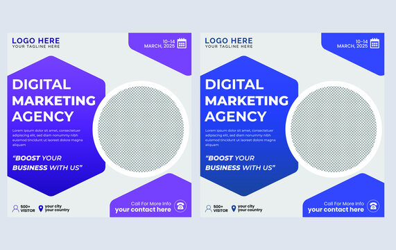Digital marketing agency and corporate social media post template