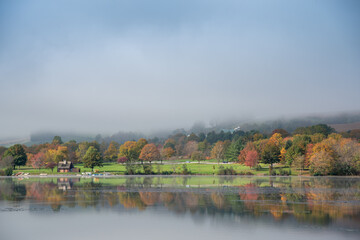 autumn landscape on a lake