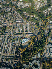 Stock aerial photo of Coquitlam Burke Mountain, Canada