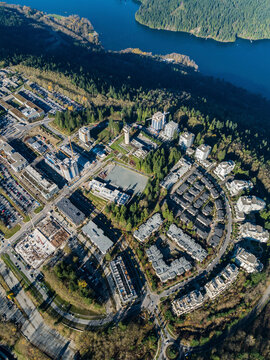 Stock aerial photo of Simon Fraser University Burnaby, Canada