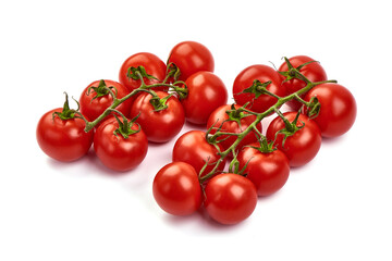 Cherry tomatoes, isolated on white background.