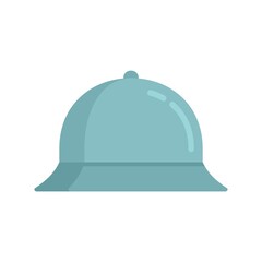 Fisherman blue hat icon flat isolated vector