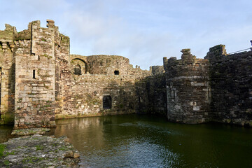 Ruins of castle. United Kingdom, Wales in late winter.