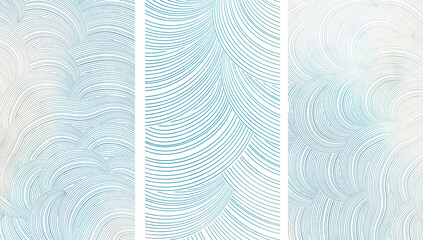 Fototapeta abstract blue waves watercolor texture banner, vector background  pattern  set obraz