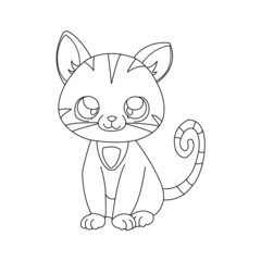 Kitty Cat outline coloring page for kids