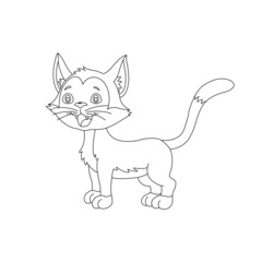 Kitty Cat outline coloring page for kids