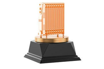 Oil heater golden award concept. 3D rendering