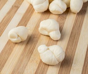 Nozinho or Knot mozzarella, typical brazilian artisanal fresh white cheese