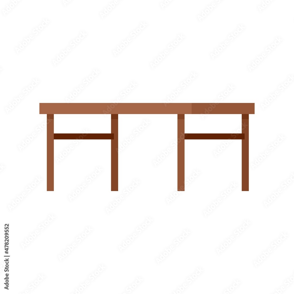 Sticker folding wood table icon flat isolated vector