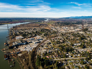 Stock Aerial Photo of Pitt Meadows, Canada