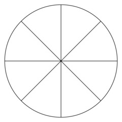 8 piece blank pie chart template. Clipart image