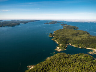 Stock Aerial Photo of Tzartus Island Barkley Sound Vancouver Island BC, Canada