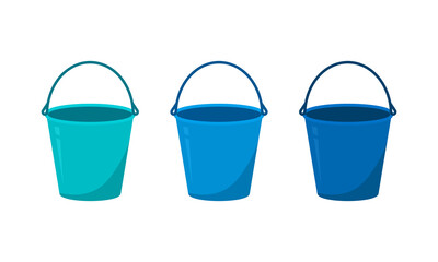 Three buckets icon. Clipart image isolated on white background - obrazy, fototapety, plakaty