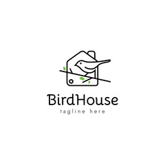 Bird House Logo Design Vector Template