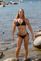 Obraz premium Caucasian woman posing / exercising
