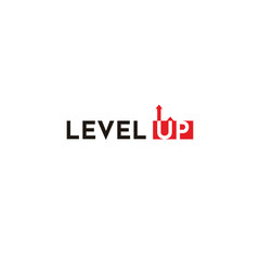 Modern Level Up Typography Logo design inspiration