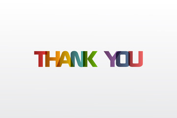 Thank you text word expresiion color deign
