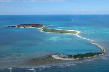 Aerial view of Dry Tortugas National Park, Florida, USA