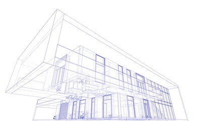 architectural sketch of a house