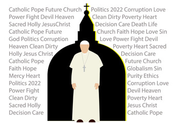 Catholic Church and Future Pope in 2022 between Hell and Heaven Concept - 478212943