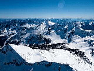 Stock Aerial Photo of Mountainous Terrain of Stein Valley Provincial Park, Canada