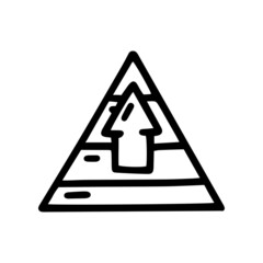 strategy pyramid line vector doodle simple icon